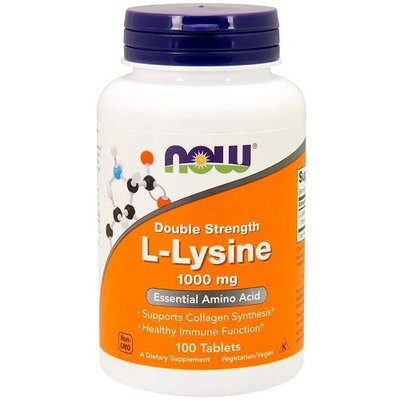 Лізин NOW Lysine 1000 mg, 100 капс. 122254 фото