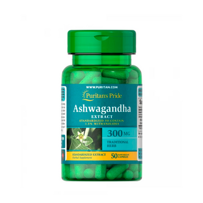 Ашваганда Puritan's Pride Ashwagandha Standardized Extract 300 mg, 50 капс. 124611 фото