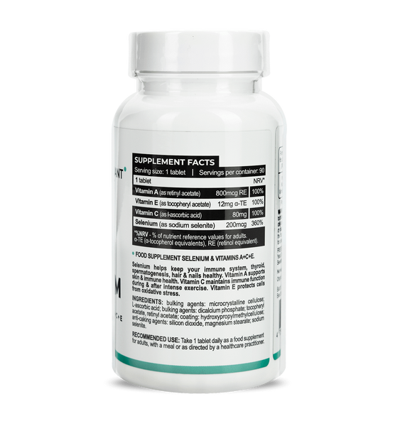 Селен Progress Nutrition Selenium 200 mcg + Vitamins A,C,E 90 таб. 12429470 фото