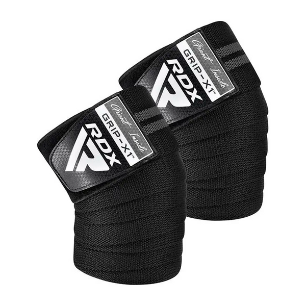 Бинти на коліна RDX KR11 GYM Knee wraps (Чорний-сірий) 124601 фото