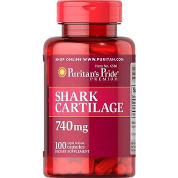 Добавка Puritans Pride Shark cartilage 740mg, 100 капс. 121675 фото