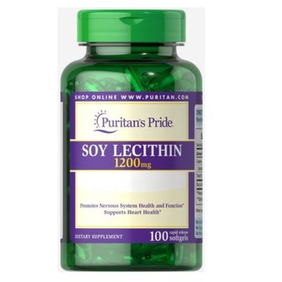 Лецитин Puritan`s Pride Soy Lecithin 1200 mg, 100 софтгель. 122183 фото