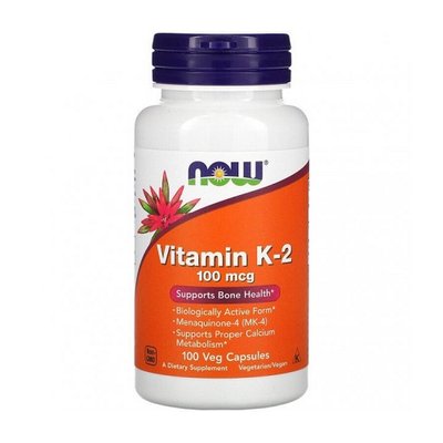 Вітамін К NOW Vitamin K2 100mcg, 100 капс. 123222 фото
