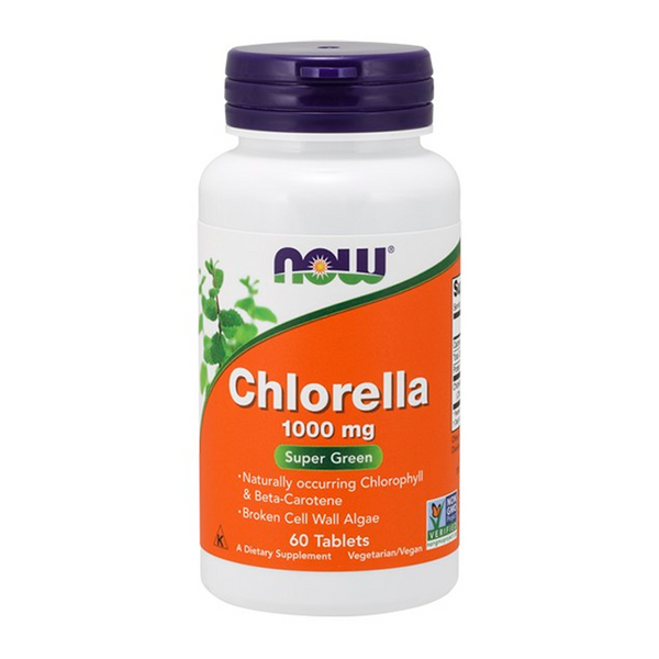 Спируліна NOW Chlorella 1000, 60 табл. 124471 фото