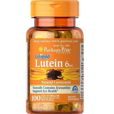 Добавка Puritan's Pride Lutein 6 mg with Zeaxanthin, 100 капс. 122495 фото