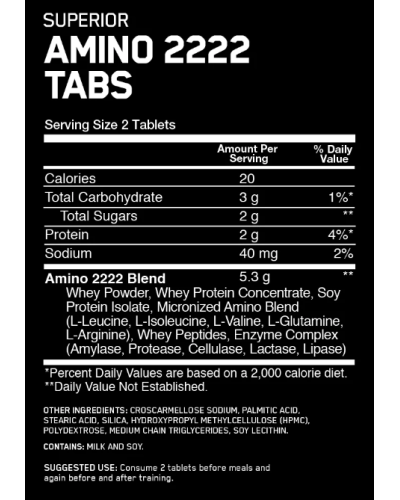 Амінокислоти Optimum Nutrition (USA) Amino 2222, 320 таб. 100907 фото