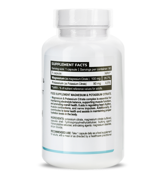 Магній Progress Nutrition Magnesium Citrate 100 mg + Potasium Citrate 90 mg 90 капс. ( строки до 08.26) 12429472 фото