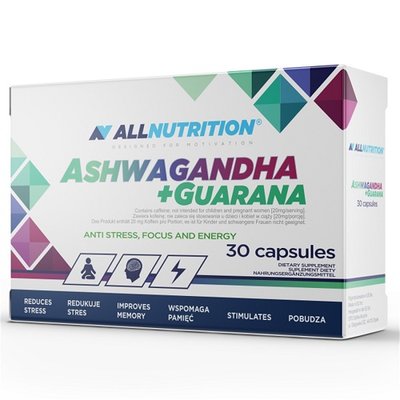 Ашваганда All Nutrition Ashwagandha + Guarana, 30 капс. 123503 фото