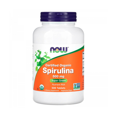 Спируліна NOW Spirulina 500 mg, 500 таб. 124474 фото