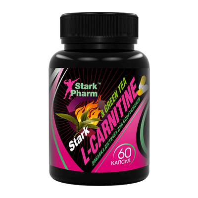 Карнітин Stark Pharm L-Carnitine + Green Tea 600 мг, 60 капс. 123644 фото
