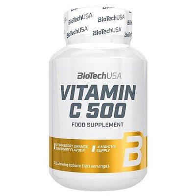 Вітамін С BiotechUSA Vitamine C 500, 120 таб. 121239 фото