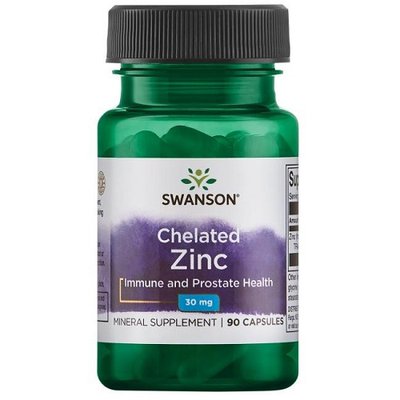 Цинк Swanson Chelated Zinc 30 mg, 90 капс. 122650 фото