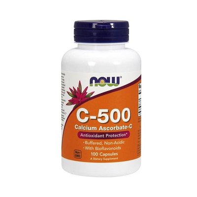 Вітамін С NOW Vitamin C 500 Calcium Ascorbate-C, 100 таб. 123162 фото