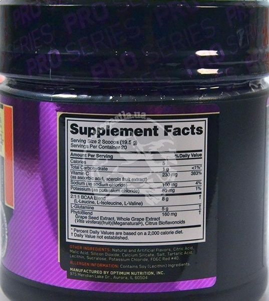 Амінокислоти Optimum Nutrition (USA) BCAA PRO, 390 г. 100610 фото