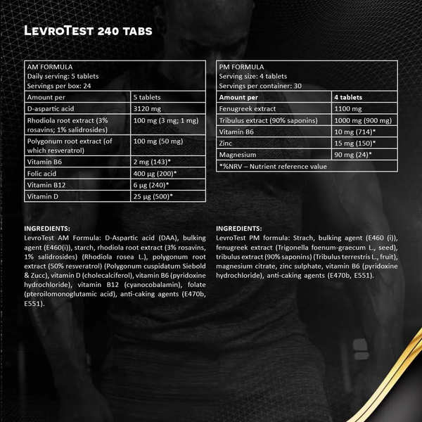 Бустер тестостерону Kevin Levro Test (AM Formula 120 табл\PM Formula 120 табл) 1224231 фото