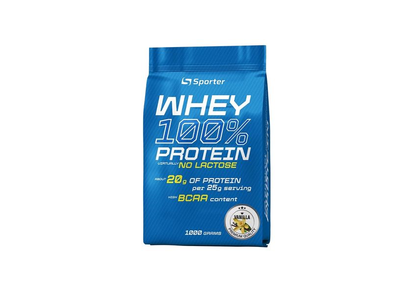 Протеїн сироватковий Sporter 100% Whey Protein (без лактози), 1000 г. (Ваніль) 124425 фото