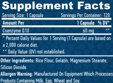 Коензим Haya Labs Co-Q10 60 mg 120 капс.	 12429607 фото