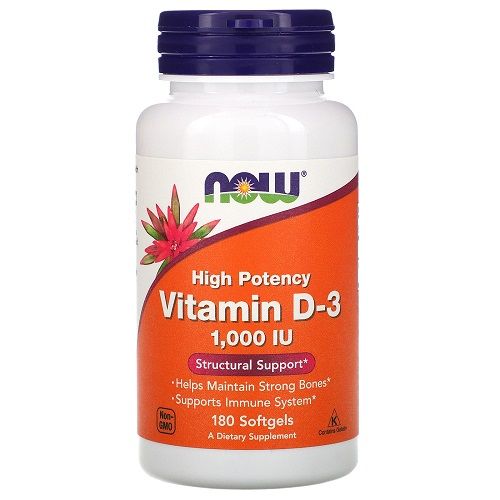 Вітамін Д NOW Vitamin D3 1000UI, 180 софтгель 122652 фото