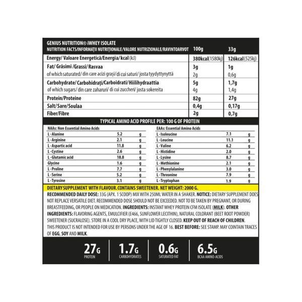 Пробник Genius Nutrition iWhey Isolate, 33 г. 04658 фото