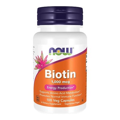 Вітамін В NOW Biotin 1000mcg, 100 вег. капс. 123458 фото