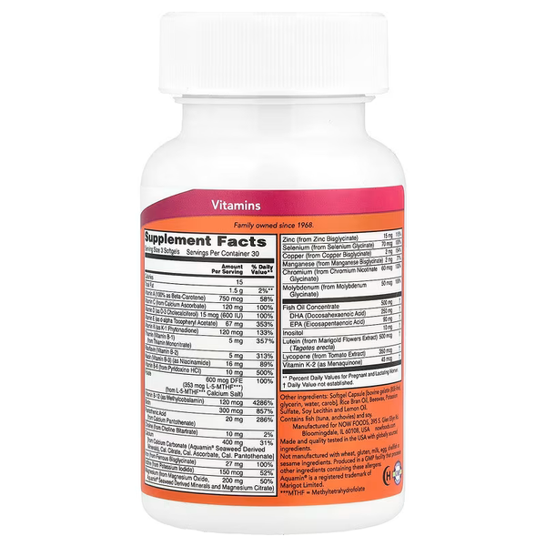 Добавка NOW FOODS Prenatal Gels + DHA 90 софтгель. 12429691 фото