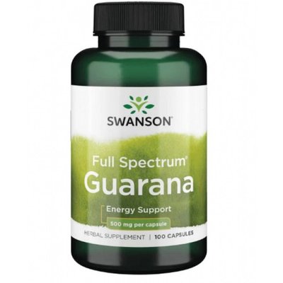 Передтрен Swanson Guarana 500 mg, 100 капс. 122857 фото