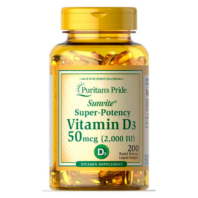 Вітамін Д Puritan's Pride Vitamin D3 50 mcg 2000, 200 софтгель 124184 фото