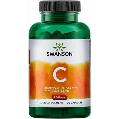 Витамин С Swanson Vitamin C Rose Hips 1000mg, 90 капс. 122689 фото