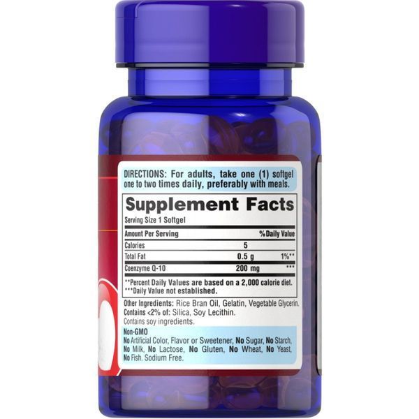 Коэнзим Puritan`s Pride Q-SORB Q10 200 mg Rapid Release, 60 софтгель 124208 фото