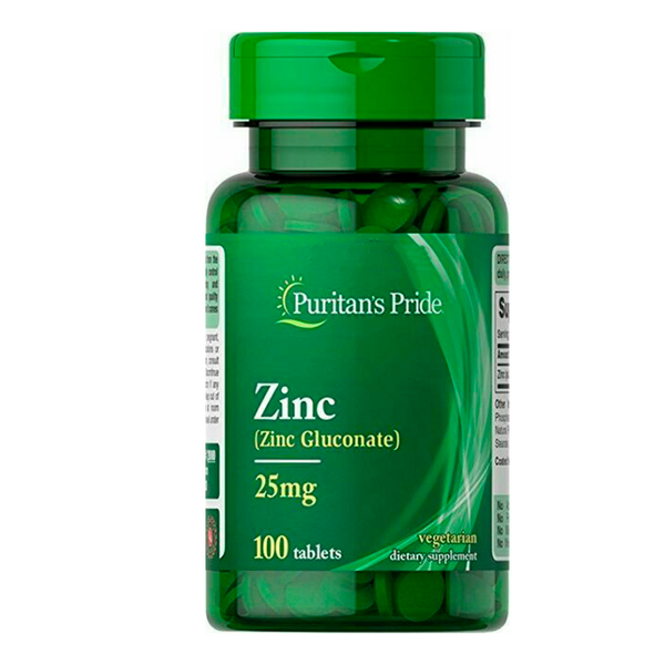 Цинк Puritan's Pride Zinc Gluconate 25 mg, 100 табл. 124580 фото