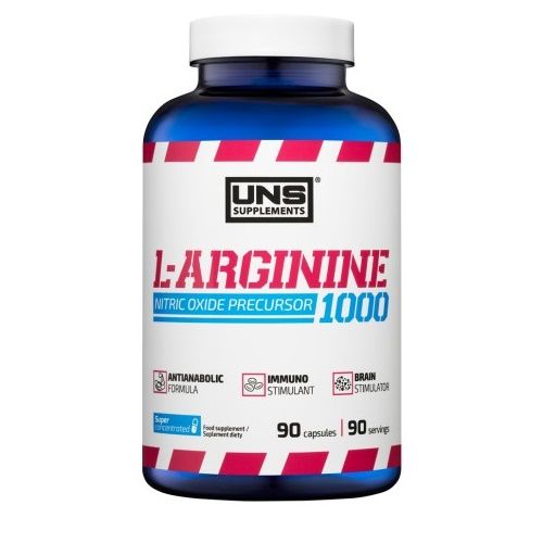 Аргинин UNS L-Arginine 1000, 90 капс. 121396 фото