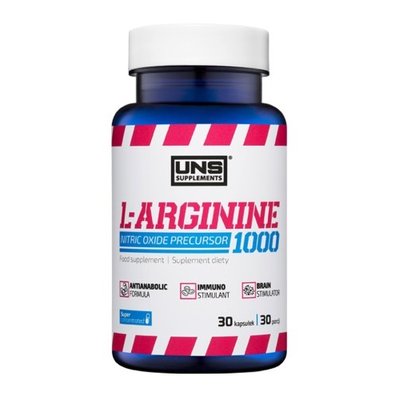 Аргінін UNS L-Arginine 1000, 30 капс. 121395 фото