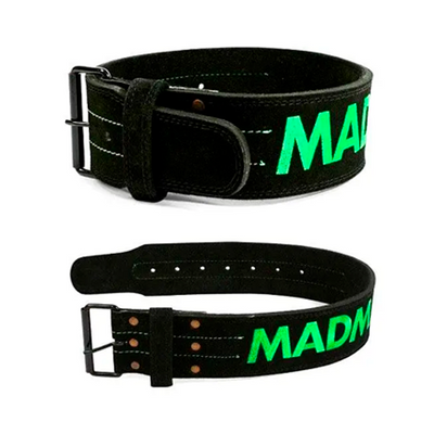 MadMax Пояс для важкої атлетики шкіряний MFB-301 (чорний-зелений) (M) 05198 фото