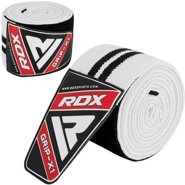 Бинти на коліна RDX K1 GYM Knee Wraps Full (Чорний/Білий) 124600 фото