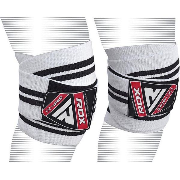 Бинти на коліна RDX K1 GYM Knee Wraps Full (Чорний/Білий) 124600 фото