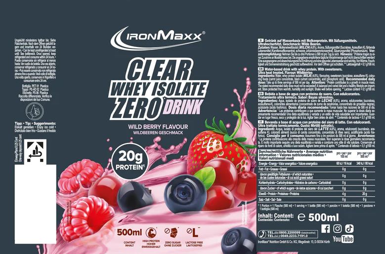 Напій протеїн IronMaxx Clear Whey Isolate RTD, 500 мл. 1224035 фото
