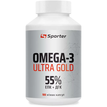 Омега Sporter Omega 3 Ultra Gold 55%, 180 софтгель. 12429734  фото