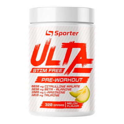 Передтрен Sporter Ulta Max Pre-Workout (Stim Free), 320 г. (Диня) 05377 фото
