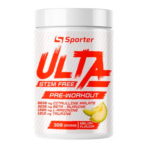 Предтреник Sporter Ulta Max Pre-Workout (Stim Free), 320 г. 124223 фото