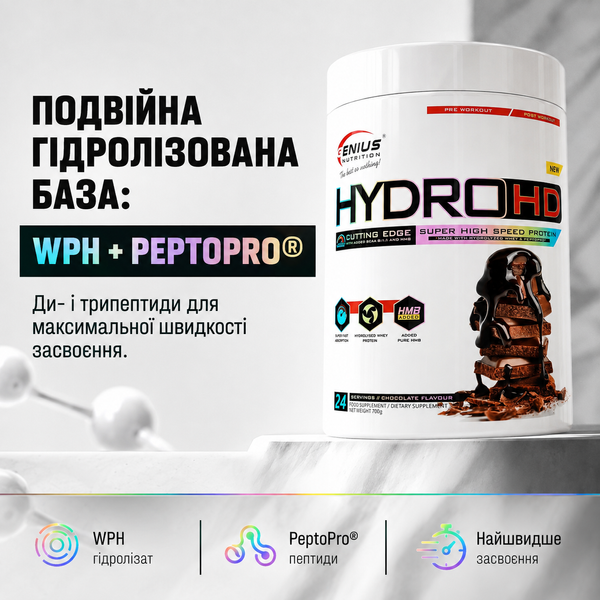 Протеїн гідролізат Genius Nutrition HydroHD 2.0, 700 г. 04796 фото