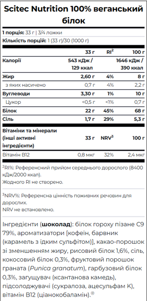 Протеин Scitec Nutrition Vegan Protein 1000 г. 12429475  фото
