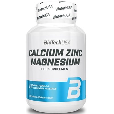 BiotechUSA Calcium Zinc Magnesium, 100 таб. 100739 фото