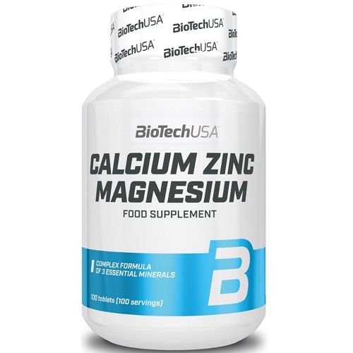 Комплекс мінералів BiotechUSA Calcium Zinc Magnesium, 100 таб. 100739 фото