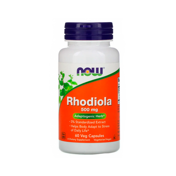 Родиола розовая NOW RHODIOLA 500 mg Extract 3%, 60 веганкапс 124533 фото