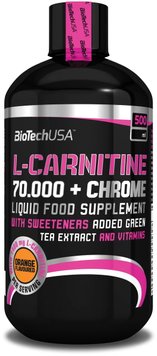 Карнітин BiotechUSA L-carnitine 70.000 mg + Chrome Liquid, 500 мл. 00197 фото