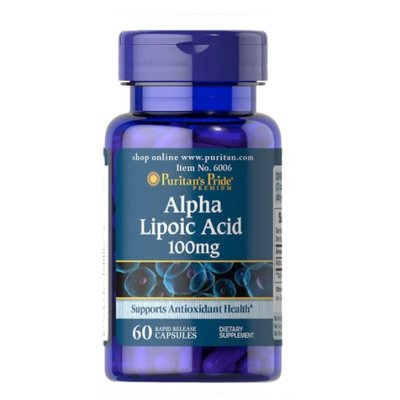 Альфа-ліпоєва кислота Puritan's Pride Alpha Lipoic Acid 100 mg, 60 капс. 122582 фото