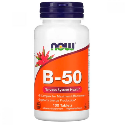 Now Foods Vitamin B-50 1000 мг, 100 табл. 124025 фото