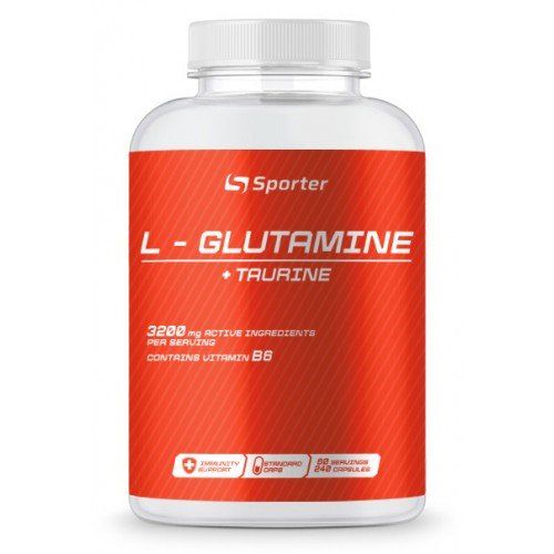 Таурин Sporter L-Glutamine + Taurine, 240 капс. 123707 фото