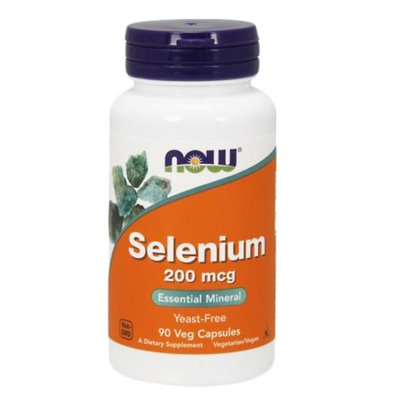 NOW Selenium 200, 90 капс. 122255 фото