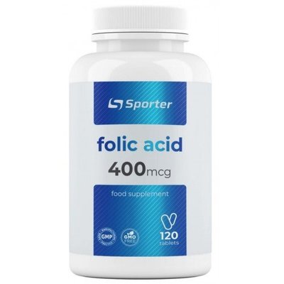 Фолієва кислота Sporter Folic Acid 400mcg, 120 таб. 123478 фото